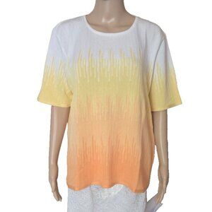 Alfred Dunner multicolor Knit Top short sleeve size XL